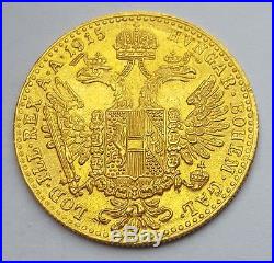 1915 AUSTRIA GOLD COIN FRANC AVSTRIAE IMPERATOR HVNGAR BOHEM 3.5 Gram