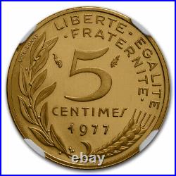1977 France Gold 5 Centimes Piedfort Marianne PF-68 NGC SKU#277546