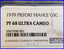 1979 France Piefort Proof Gold 5 Centimes NGC PF68 UC Rare, Only 300 Minted
