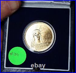 1986 France 100 Francs Statue of Liberty Gold Coin AGW. 5 oz RARE MS 1/13,000