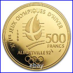 1989-1991 France Proof Gold 500 Francs Winter Olympics SKU #52445