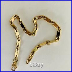 1998 Cartier 18k Yellow Gold Oval Bar Link Bracelet 7 Long Excellent Condition