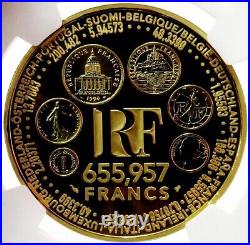 1999 GOLD FRANCE EUROPA 655,957 FRANCS 1 oz COIN NGC PROOF 66 ULTRA CAMEO