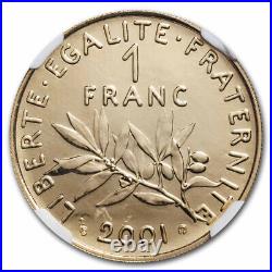 2001 France Gold Franc The Sower MS-68 NGC SKU#280286