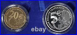 2002 France Monnaie De Paris Bye-Bye Le Franc! 2 Coin Set Gold and Silver