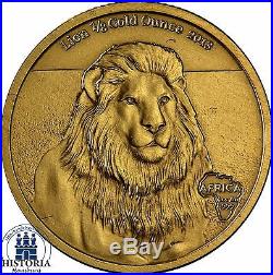 2013 LION 1/8 Gold Oz Gabon 5,000 Francs CFA Antique Finish Coin