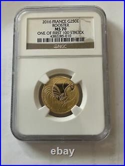 2016 France Rooster Gold coin MS70 One Of First 100 Struck