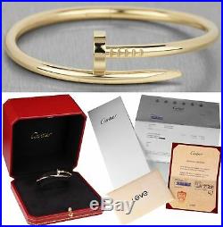 2018 Cartier Juste un Clou Nail Size 15 18K Yellow Gold Bangle Bracelet with Box