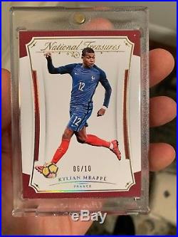 2018 Panini National Treasures Soccer Gold Parallel Kylian Mbappe RC /10 France