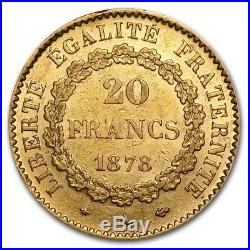 20 Francs French Lucky Angel Gold Coin AGW. 1867 oz AGW Random Date