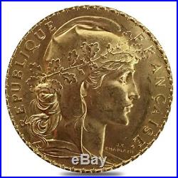 20 Francs French Rooster Gold Coin BU AGW. 1867 oz (Random Year)