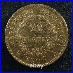 20 francs 1807A Paris France KM#687.1 gold Napoleon Bonaparte I