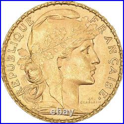 #221855 Coin, France, Marianne, 20 Francs, 1905, Paris, Coq, AU, Gold