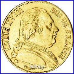 #222296 Coin, France, Louis XVIII, 20 Francs, 1814, Paris, EF, Gold, KM