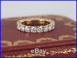 $23,500 Cartier 18K Yellow Gold 2.88ct Round Diamond Eternity Wedding Band Ring