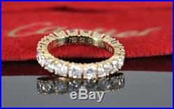 $24,300 Cartier 18K Yellow Gold 2.95ct Round Diamond Eternity Wedding Band Ring