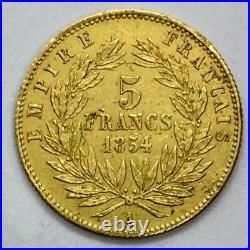2690 Francia 1854 France 5 Francs A Paris