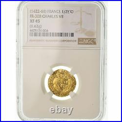 #489419 Coin, France, Charles VII, Charles VII, 1/2 ECU D'or, Paris, NGC, XF45