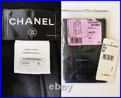 $6050 Chanel 15a Salzburg Black Gold Gripoix Wool Tweed Coat Jacket 42
