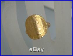 750 GOLD 18K Münzring mit 900er GOLD Münze von 1864 Napoleon III 10 Francs Paris