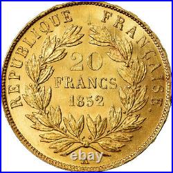 #900915 Coin, France, 20 Francs, 1852, Paris, MS, Gold, Gadoury1060