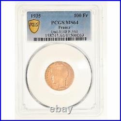 #908312 Coin, France, Bazor, 100 Francs, 1935, Paris, PCGS, MS64, MS(64), Gold