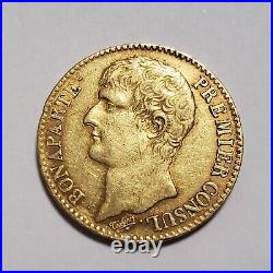 AN 12 A France Republic 40 Gold Francs Napoleon Bonaparte. 3734 AGW SKU-G3094