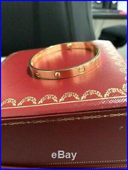 AUTHENTICCartier Love Bracelet Bangle 18K Yellow Gold Size 20