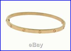 AUTHENTIC CARTIER SM Love Bracelet in 18k Rose Gold, Size 17 Thin (C-319)