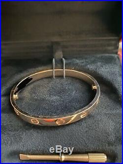 AUTHENTIC-Cartier Love Bracelet Bangle 18K Rose Gold Size 16