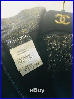 AUTHENTIC RARE CHANEL Black and Metallic Gold Stunning Dress US$3,900 France 36