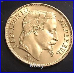 A 1868 FRANCE 20 Francs Solid Gold High Quality Coin