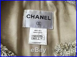 Amazing Rare Runaway Chanel Jacket Tweed Gold Insert Blazer F 40 UK 10 US 6