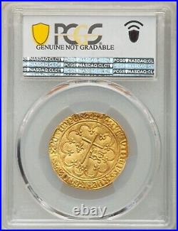 Anglo-Gallic Henry VI (1422-1461) gold coin Salut d'Or ND (1422-1449) AU bent