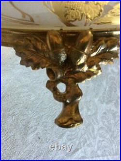 Antique Beautiful Baccarat Cup In White Opaline Gold Decor Gilt Bronze Frame 19t