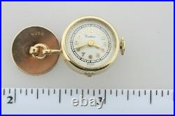 Antique Estate 1940's Cartier Paris 14K Solid Yellow Gold Shirt Cufflink Watch