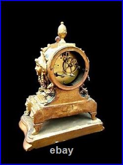 Antique French Clock Sevres Ormolu Bronze Porcelain Victorian 19th Century c1855