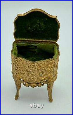 Antique French Gilded Brass Jewellery Box circa 1875