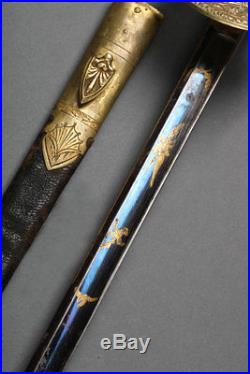 Antique French Superior Officers Sword. Blue and Gold. France, Circa 1830