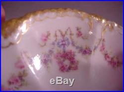 Antique Haviland Limoges France 597 Tea Cup And Saucer Bows Wreaths Double Gold