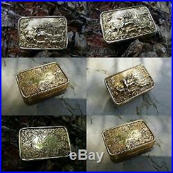 Antique Museum Quality 20 Karat Solid Gold Snuff Box, Trinket Box, One Of A Kind