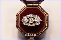 Antique Original Natural Diamond Decorated 14k Gold Artdeco Time Amazing Ring