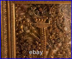 Antique Reliquary At Paperolles XVIIIth Glass Wood Frame Rare Old