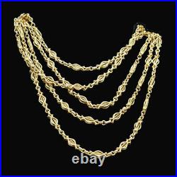 Antique Victorian Long Chain Necklace Sautoir 18k Gold c1890 Versatile (6752)