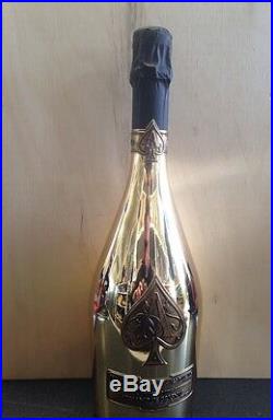 Armand De Brignac Ace Of Spades Brut Champagne. New, Gold Bottle With Case