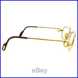 Auth CARTIER Logos Reading Glasses Eye Wear Gold Clear Vintage France AK16968j