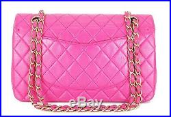 Auth CHANEL Double Flap Pink Quilted Leather Gold Chain Shoulder Bag #32981