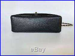 Auth Chanel CAVIAR Diana Black Classic Flap Bag 24k gold hardware