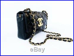 Auth Chanel Vintage Crossbody Flap With XL Logo 24k Real Gold Hardware