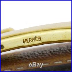 Auth HERMES Constance Reversible H Buckle Belt Leather Gold Brown #65 68EP983
